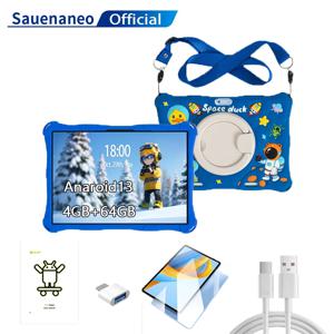 BDF 10인치 어린이용 태블릿 안드로이드 13 WIFI 옥타코어 프로세서 4GB 램 64GB 저장용량 유튜브 듀얼 카메라 듀얼 SIM 카드 케이스 포함