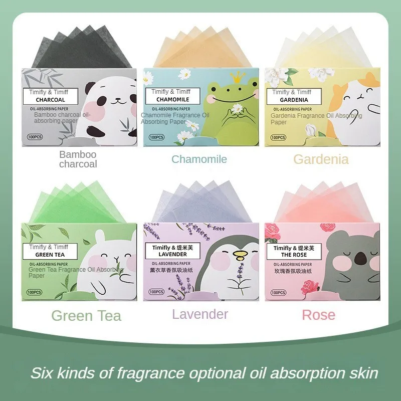 T존 오일 컨트롤을 위한 향기 얼굴 오일 흡수 종이 100개