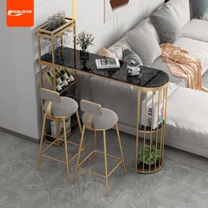 AOLIVIYA 라이트 럭셔리 바 테이블 홈 월 바 대리석 하이 테이블 북유럽 거실 발코니 암석 바 테이블과 의자