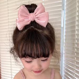 여아용 리본 헤어핀 2개, 아동용 헤어 클립, 귀여운 아기 헤어핀, 공주님 헤어핀, 여자아이용 탑 클립 헤어 액세서리