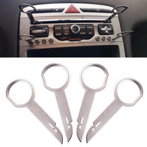 4PCS 라디오 스테레오 제거 추출기 키 릴리스 핀 헤드 유닛 VW Audi Ford Mercedes Benz Skoda 자동차 부품 용 오디오 설치 도구