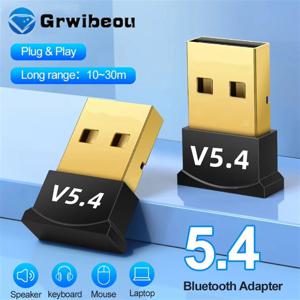 USB 블루투스 5.4 어댑터 오디오 동글 어댑터 미니 USB 무선 수신기/송신기 PC/노트북 드라이버 무료 Win10/11