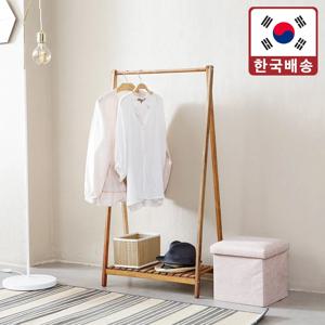 원목 옷걸이 수납 선반 마호가니 소나무 티크 행거 1단