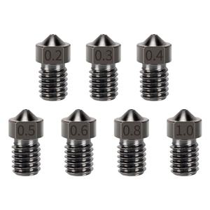 V6 노즐 경화 강철 0.2/0.4/0.6/0.8/1mm 1.75mm 필라멘트 M6 3D 프린터 노즐 Ender 3 Hotend Titan Extruder Prusa i3 MK3