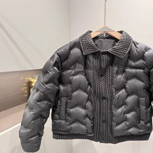 남성용 겨울 코튼 재킷 칼라 업 패션 스플라이싱 캐주얼 두꺼운 일상복 슬림 핏 젊은 스타일