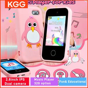 32GB 키즈 스마트폰 2.8인치 IPS 미니 장난감 전화 음악 플레이어 28가지 게임 알람 시계 손전등 듀얼 카메라 교육용 재미있는 장난감