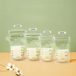 30Pcs 100-200ML 모유 저장 가방 일회용 소용량 냉동 우유 저장 가방 BPA 무료 안전한 먹이 가방