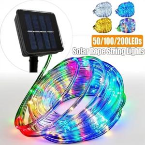 방수 태양광 LED 스트링 라이트 야외, 정원, 크리스마스, 파티오용 33-100FT 요정 로프 조명 - 휴일 장식