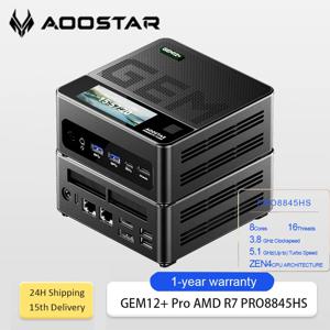 아우스타 GEM12+PRO 미니 PC 라이젠 7 PRO 8845HS 5.1GHz WiFi6 BT5.2 32GB DDR5 1TB SSD USB4 데스크탑 게이밍 미니 PC 컴퓨터 게이머