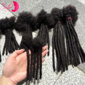 0.6cm 너비 4-8인치 100% 인모 레게머리 붙임머리 50가닥 수제 드레드락 붙임머리 (남녀노소 염색 가능)