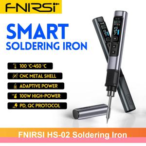FNIRSI HS-02 납땜인두 스마트 슬립 IPS 컬러 디스플레이 화면 100-450 ℃   납땜 재작업 스테이션 PD100W 휴대용 수리 도구