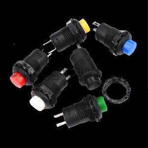 6pcs 자동 잠금/순간 푸시 버튼 스위치 DS228 DS428 12mm OFF-ON 푸시 버튼 스위치 3A /125VAC 1.5A/250VAC DS-228 DS-428
