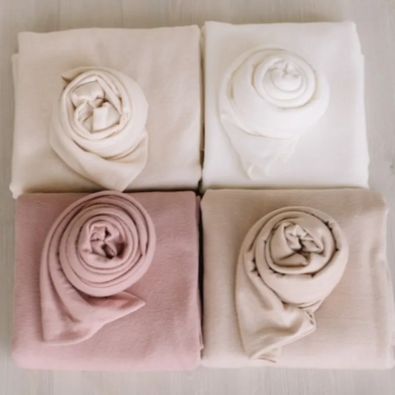 신생아 사진 소품을위한 가벼운 앙고라 패브릭 배경 및 랩 신생아 포즈 패브릭 스트레치 랩