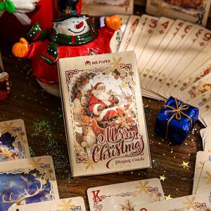 Mr. Paper 55 개/가방 크리스마스 테마 카드 놀이 휴일 카드 놀이 파티를위한 선물 행복한 사무용품 용품