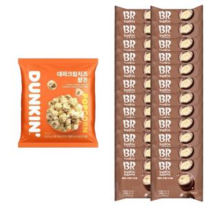 던킨 대파크림치즈 팝콘 15g 1개 + 엄마는외계인 초코볼, 32g 24개