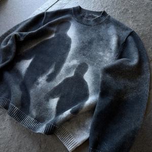 새로운 스타일의 느슨한 라운드 넥 풀오버 니트 스웨터 고딕 레트로 스트리트 패션 힙합 가을과 겨울 캐주얼 탑 Y2K 의류