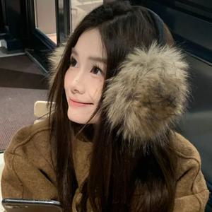 빈티지 인조 밍크 퍼 귀마개 여성용 Y2k 플러시 방한 방풍 귀덮개 남성용 겨울 두꺼운 보온 귀마개