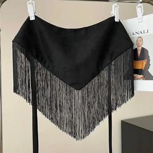 Y2K 쿨 걸즈 카우걸 숏 태슬 와이드 벨트 바디 체인 드레스 스커트 클럽 무대 댄스 장식 여성 빈티지 펑크 허리 벨트