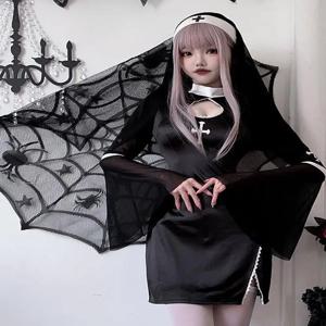 할로윈 성인 코스프레 뱀파이어 수녀 의상 섹시한 악마적인 성녀 의상 여성 무대 공연 전통 민족 스타일