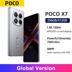 【브랜드+】POCO X7 스마트폰 디멘시티 7300-울트라 6.67인치 120Hz AMOLED 디스플레이 45W 5110mAh 50MP 카메라 IP68 샤오미 하이퍼OS NFC