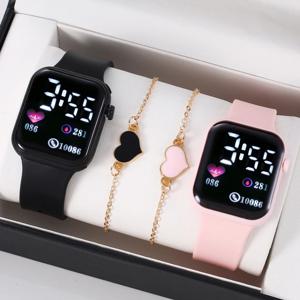 사랑 중심의 LED 전자 시계, 패셔너블하고 캐주얼한 사각형 야외 방수 전자 시계