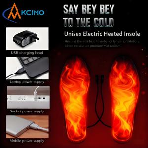 USB 충전식 발열 깔창 – 3단계 열 조절이 가능한 겨울용 따뜻한 깔창, 스키 및 하이킹에 적합한 35-46 사이즈
