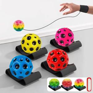 손목 로켓 공 끈이 달린 PU 폼 통풍 공 어린이 손과 눈의 협응 훈련 스트레스 해소 장난감 피트니스 운동