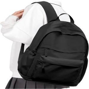 VGCUB 블랙 스쿨 백팩 여행용 책가방 방수 작업용 가벼운 미적 디자인 대학 백팩 학교용 소녀 소년 청소년용 모치라