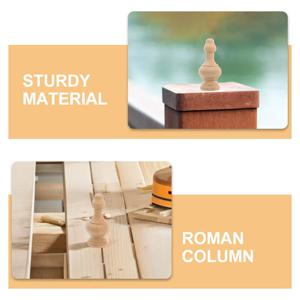 10개 공예용 나무 막대 장식품 나무 난간 장식용 비즈 나무 로마 기둥 머리 장식품 가구 목공 장식