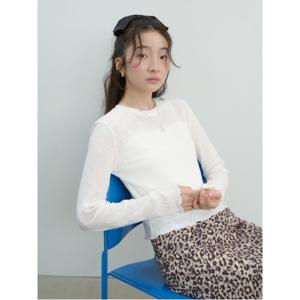 플리츠 긴소매 티셔츠  화이트 (325841LY11)