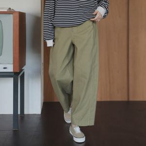 [RR]코튼 피그먼트 절개 밴딩 팬츠