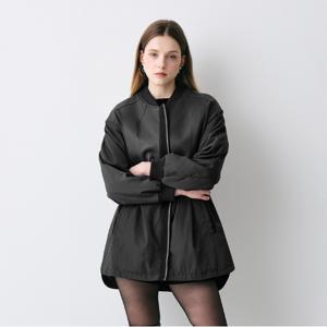 [신비][최초가264,000]램스킨 배색 스트링 롱 자켓_KSJK250705