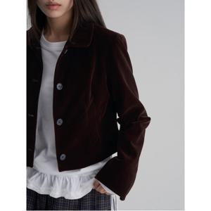 벨벳 숏 칼라 재킷  브라운 (355911LY1D)