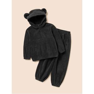 플리스 곰돌이 긴소매 반집업 & 긴바지 2PCS 상하 세트  애쉬 (BI5X41U014)