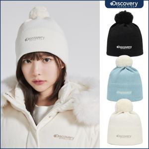 디스커버리 [택가59,000원] 소프트 벨벳 텍스쳐 폼폼 비니 DXBN4604N