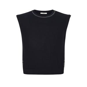 헤지스 골프 HUSW4C920N3 [간절기필수템][ONLINE EXCLUSIVE] 네이비 남성 인타샤 로고 니트 베스트