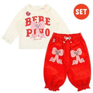 프 리본 베이비 프릴 티셔츠 셋업_BP53TC261SET