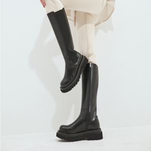 라운드 토 첼시 롱부츠 412248001 5cm/2color
