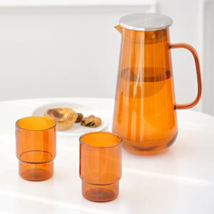 리본제이 플로라 내열유리 물병 1.5L 1P & 내열 유리컵 260ml