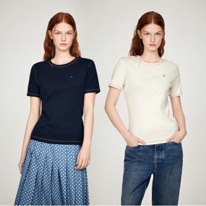 타미힐피거 슬림핏 반팔 티셔츠 2종 택1 (T22E6TTO002WT1)