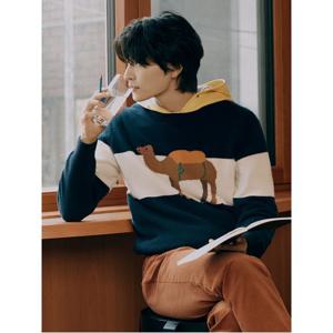 [Print Bakery] 낙타 인타샤 니트  네이비 (BC4951K01R)