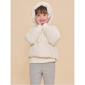 여아 하이넥 후드 덕다운 숏패딩 - 아이보리(BI4938G030)