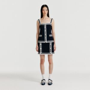 YINTI Contrast Mini Skirt - Navy