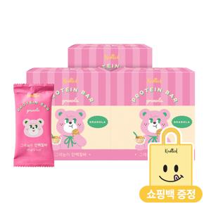[쇼핑백동봉] 노티드 그래놀라 단백질바 3박스(총30개입) / 프로틴바 무설탕