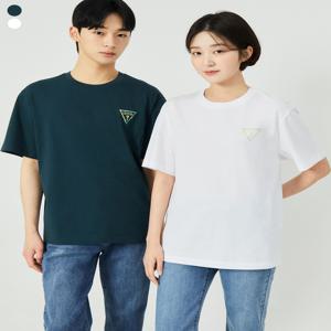 [ON] 유니 세미오버핏 등판 삼각 로고 반팔티 NP2KE410