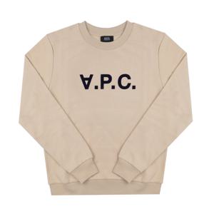 아페쎄 COHBN M27907 TBI BEIGE/DARK NAVY VPC 벨벳 로고 스탠다드 그랜드 공용 맨투맨