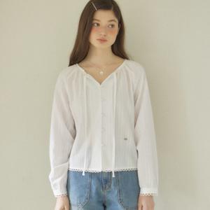 [아워호프] Ribbon Shirring Blouse - Ivory [H25SP-BL01-IVO]