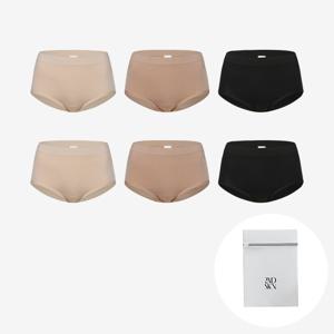[최초가 103,000원] 심리스 쿨비스코스  베이직 삼각팬티 6PACK+세탁망