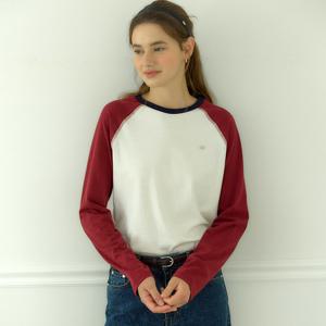 [아워호프] Two-tone Raglan T-shirt - Burgundy [H25FA-TS02-BUR]