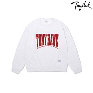 [Tony Hawk]  부클 아치 로고 크루넥_라이트그레이